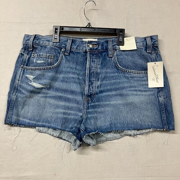 Universal Thread Women's 16 Blue High-Rise Cutoff Mini Jean Shorts Button Fly - Picture 4 of 15